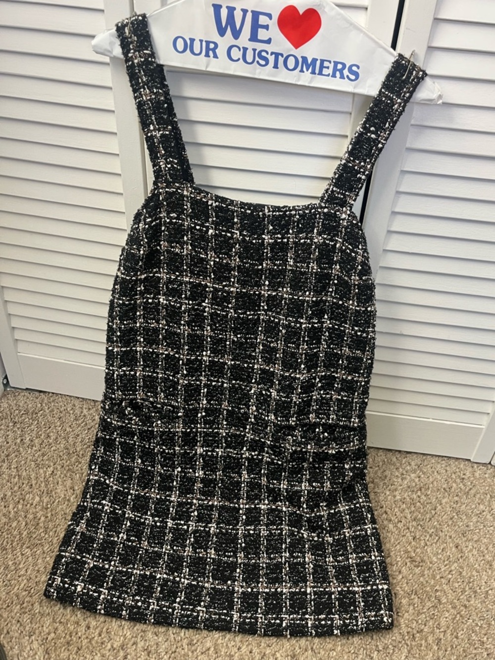 Abercrombie Black Tweed Plaid Pinafore Dress